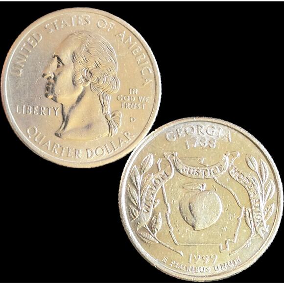 READ 1999D Georgia State Quarter Die Clash Doubling Possible Die Crack Errors - Picture 1 of 16